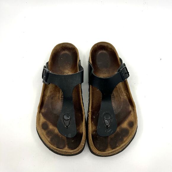 Birkenstock Gizeh Black Leather Sandals Women's 6 US - Picture 5 of 9